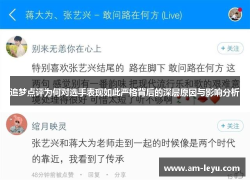 追梦点评为何对选手表现如此严格背后的深层原因与影响分析